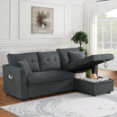 Sectional Sofa Bed L Shaped Sofa Couch Bed With USB Port, Reversible Chaise With Storage by HouseOfZazla
