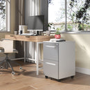 2-Drawer Mobile File Cabinet With Lock,On 360° Wheels, Holds A4/Letter/Legal Files - White by HouseOfZazla