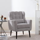 Modern Accent Chair, Arm Chairs For Living Room, Upholstered Mordern Armchair, Comfy Soft Padded Lounge Chair In Small Space, Bedroom, With Pillow, Solid Wood Leg by HouseOfZazla