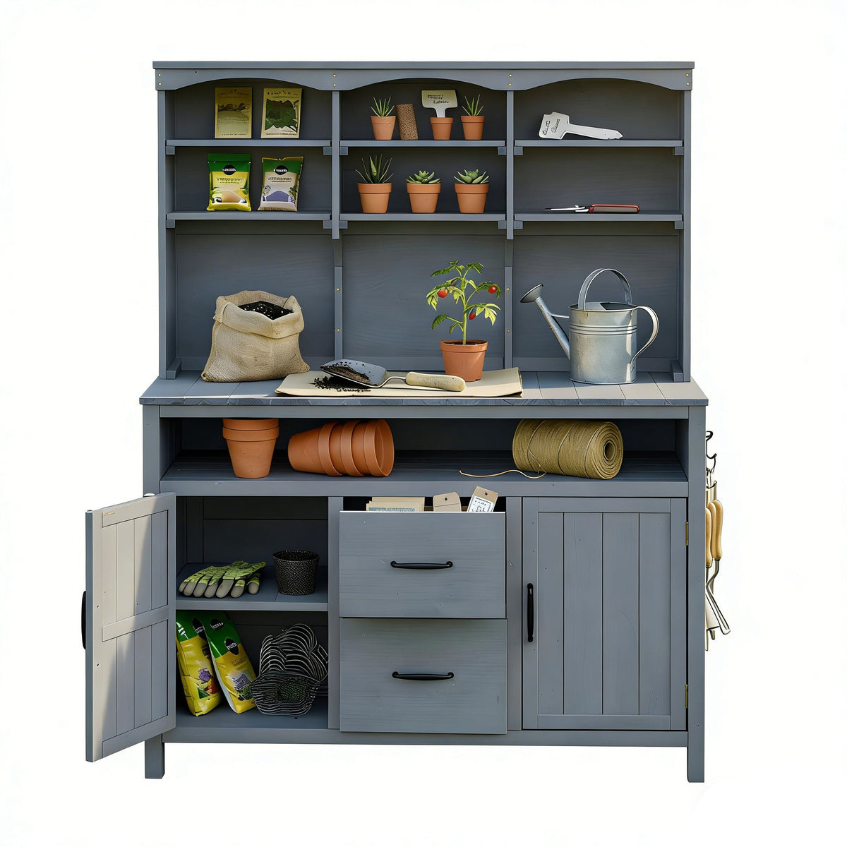 TOPMAX Large Fir Wood Potting Bench, photo 8 of 10