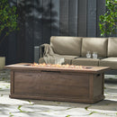 Transitional Rectangular Outdoor Propane Fire Pit With 50,000 BTU by HouseOfZazla