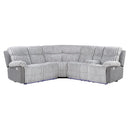 Bruni - Sectional Sofa With LED Lighting And Manual Recline - Gray by Unique Piece Furniture
