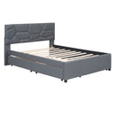 Upholstered Platform Bed With Brick Pattern Headboard And Twin Long Size Trundle by Unique Piece Furniture