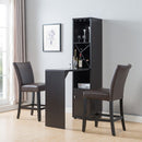 Bar Cabinet, Extended Table Kitchen Cabinet With Wine Bottle Compartment & Open Shelving - Red Cocoa by HouseOfZazla