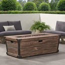 Outdoor Patio Rectangle Gas Burning Fire Pit - Wood Pattern by HouseOfZazla