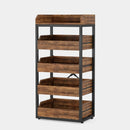5 Tier Pull Out Fruit Vegetable & Snack Storage Rack - Brown / Black by HouseOfZazla