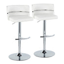 Cinch - Contemporary Adjustable Barstool With Swivel With Rounded T Footrest (Set of 2) - Chrome / White by HouseOfZazla