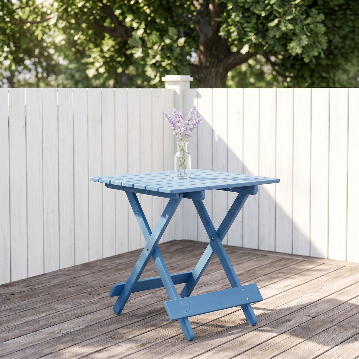 Folding Square Table For Backyard - Blue, photo 8 of 11