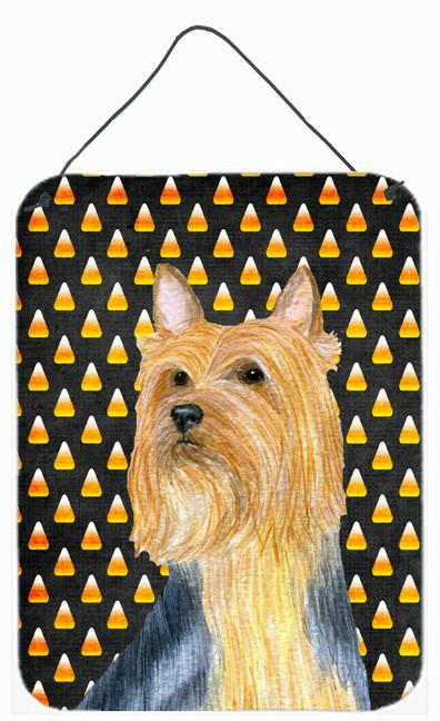 Silky Terrier Candy Corn Halloween Portrait Wall or Door Hanging Prints