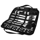 Stainless Steel BBQ Grill Tool Kit Grilling Utensil Accessories w/ Spatula Tongs Fork Knife_x000B__x000B_Brush Pepper Salt Shaker Bottle Grilled Skewers Corn Need