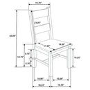 Ladder Back Dining Chairs With Straight Seat (Set of 2) - Brown