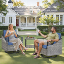Outdoor Swivel Rocking Glider Chairs Set of 2