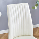 4 Dining Chair Set, White Dining Chair Set, PU Material High Back Seat and Sturdy Black Leg Chair for Dining Room, Kitchen and Living Room c-010