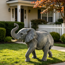 20'' Tall Resin Elephant Statue with Raised Trunk by HouseOfZazla