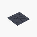 Stone Style Patio Deck Tiles For Porch (Set of 44) - Gray by HouseOfZazla