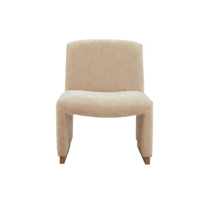 Walker Edison | Chenille Upholstered Armless Chair with Wood Legs