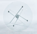 Dining Table With Cross Metal Leg And Tempered Glass, Modern Space Saving Kitchen Table For Living Room by HouseOfZazla