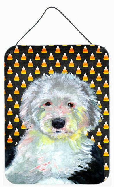 Old English Sheepdog Candy Corn Halloween Portrait Wall or Door Hanging Prints