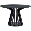 47.24 Inch Saving Place Table,Wooden Dining Table for 4 Persons,Modern Design Round Kitchen Table with Sturdy Pedestal for Living Room,Apartment,Restaurant,Black