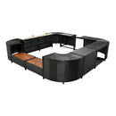 Spa Surround Spa Frame Quadrilateral Outdoor Rattan Sectional Sofa Set With Mini Sofa, Wooden Seats And Storage Spaces by HouseOfZazla