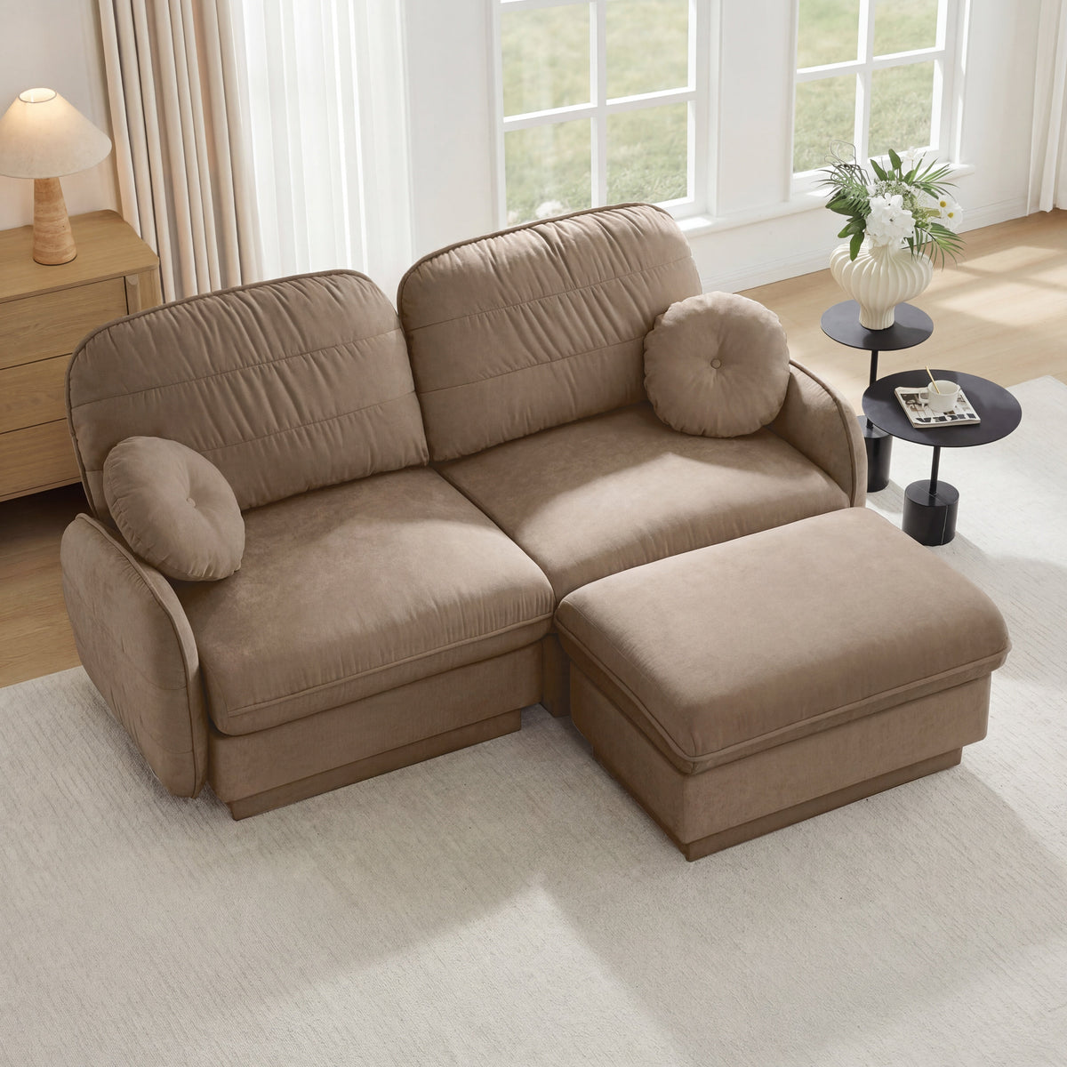 Chenille Cloud L-Shaped Loveseat Sofa, photo 3 of 10