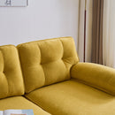 83" Modern Sectional Sofas Couches Velvet L-Shaped Couches for Living Room, Bedroom, Yellow