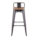 Oregon - Industrial Low Back Barstool (Set of 2) - Black