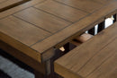 Rylandeen - Rectangular Dining Room Counter Height Extension Table - Light Brown / Dark Brown