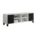 2 Tone TV Stand With Open Shelving And Concealed Storage Living Room Furniture - Black / White by HouseOfZazla