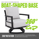6PC Outdoor Conversation Set with Swivel Club Chairs