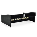 Upholstered Tufted Daybed With 2 Drawers, Waved Arms by HouseOfZazla