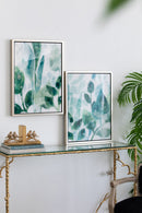 Framed Printed Acrylic Decorative Wall Art, Wall Decor For Living Room (Set of 2) - White / Green by HouseOfZazla