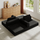 Convertible Sleeper Sofa Bed With Cylindrical Pillow, Fixed Shape Frame by Unique Piece Furniture