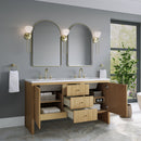 James Martin Hudson 60" Double Bathroom Vanity, Light Natural Oak