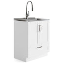 Reed - Deluxe Laundry Cabinet With Pull-Out Faucet And Stainless Steel Sink by Unique Piece Furniture