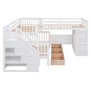 L Shaped Bunk Bed With 3 Drawers, Portable Desk And Wardrobe by HouseOfZazla