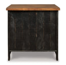 Valebeck - Rectangular End Table - Black / Brown