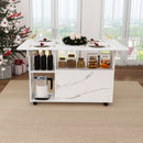 Multi Functional Folding Table With Storage Shelves And Wheels by Unique Piece Furniture