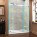 55"-60" W x 76" H Brushed Nickel Reversible Frameless Sliding Shower Door by HouseOfZazla