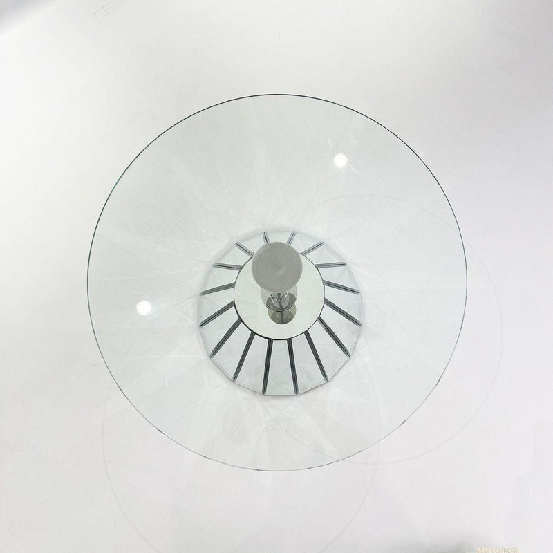 Mirrored Coffee Table Side Table Tempered Glass Desktop Round End Table Small End Table Side Table Coffee Table Bedside Table Night Stand for Living Room Bedroom