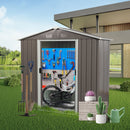 8Ft x 4Ft Outdoor Metal Storage Shed - Gray by HouseOfZazla