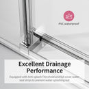 Frameless Single Sliding Soft Close Shower Doors, 3 / 8" Tempered Glass Reversible Installatio