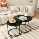 Nesting Coffee Table Set of 2 with Marble Pattern Tops