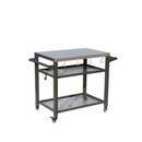 3-Shelf Outdoor Grill Table with Wheels