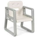 Kids Table and 2 Chairs Set with Storage Shelf-White by DirectDeals