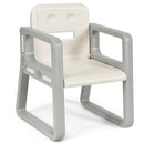 Kids Table and 2 Chairs Set with Storage Shelf-White by LJGDeals
