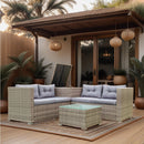 4 Piece Patio Sectional Wicker Rattan Outdoor Furniture Sofa Set With Storage Box by HouseOfZazla
