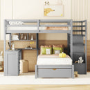 Bunk Bed With Desk, Drawers And Shelves by HouseOfZazla