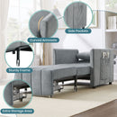 Upholstered Convertible Sleeper Sofa With 5 Position Backrest, Side Pockets, Storage by HouseOfZazla