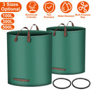 2Pcs 26.42Gallons Round Garden Waste Bags Waterproof Reusable Grass Rubbish Leaf Sacks Home Garden Lawn Yard Trash Bags With 4 Handles